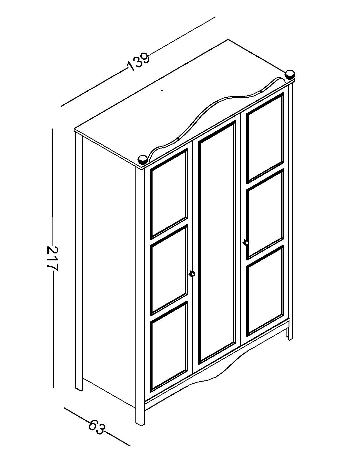 Armoire 3 portes Alya sans miroir - Afbeelding 3