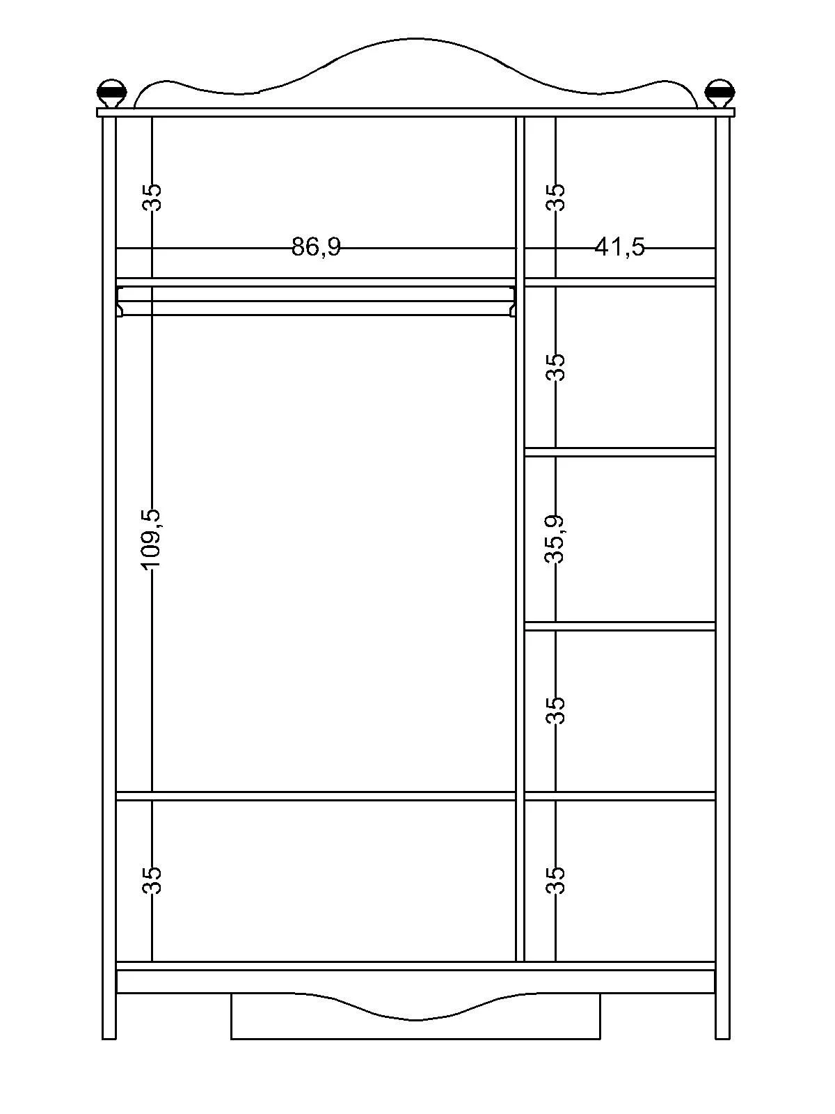 Armoire 3 portes Alya sans miroir - Afbeelding 2