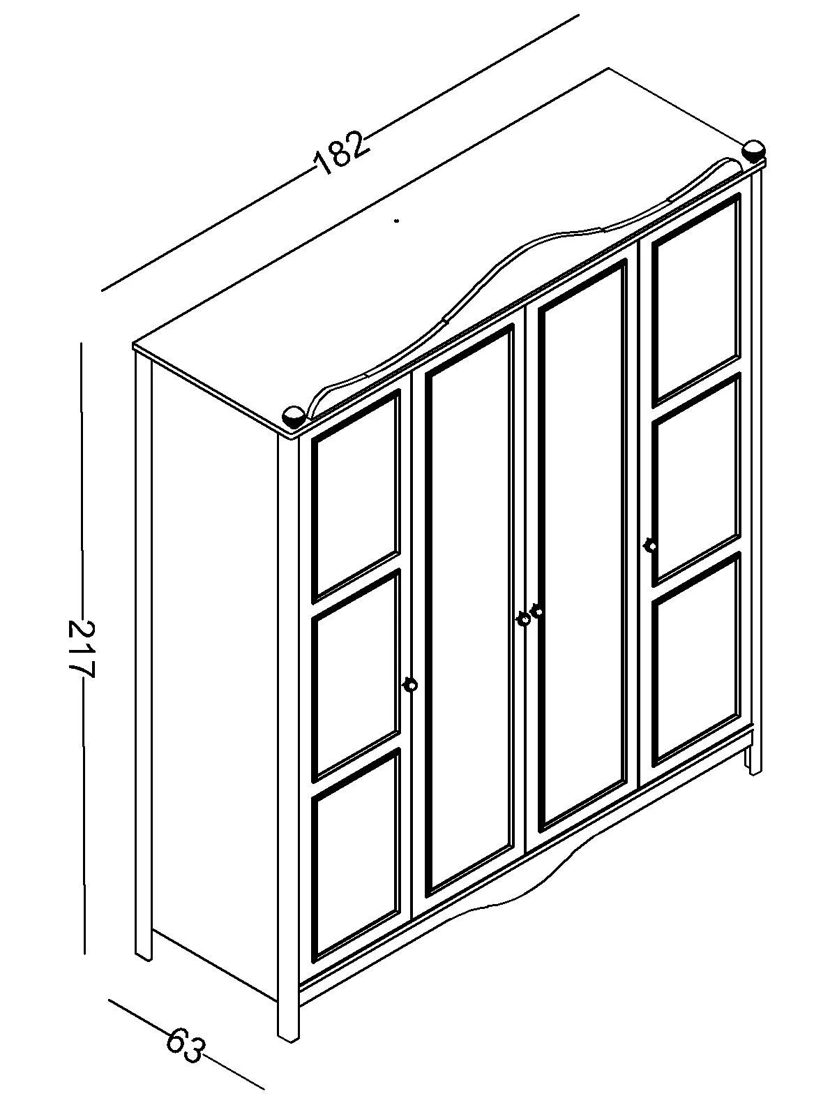 Armoire 4 portes Alya - Afbeelding 3