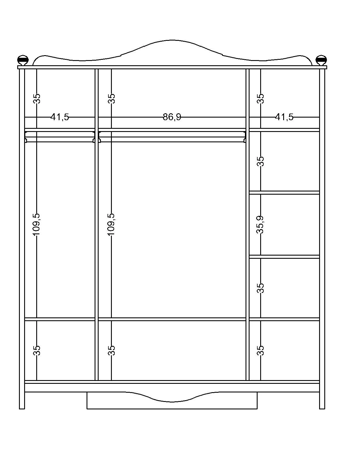 Armoire 4 portes Alya - Afbeelding 2