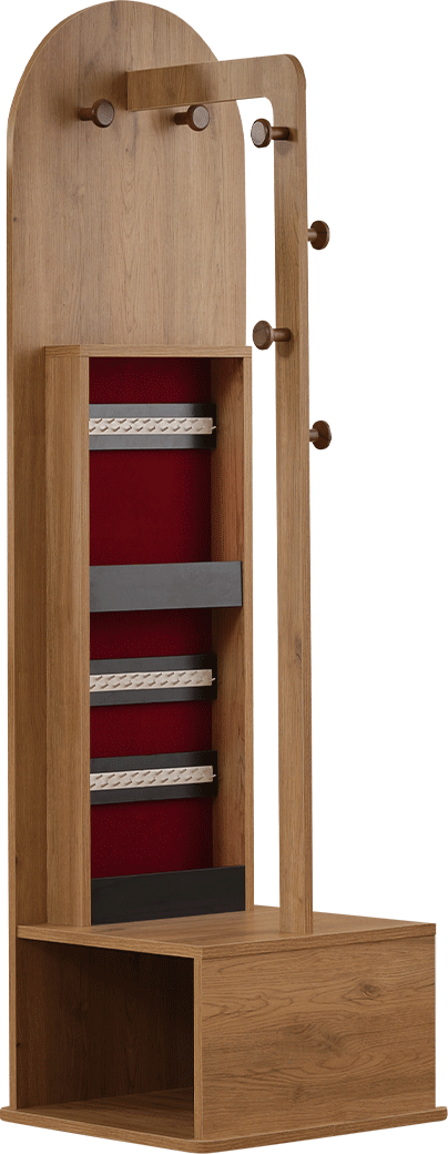 Miroir pleine longueur Mira en noyer avec roulettes - Afbeelding 3