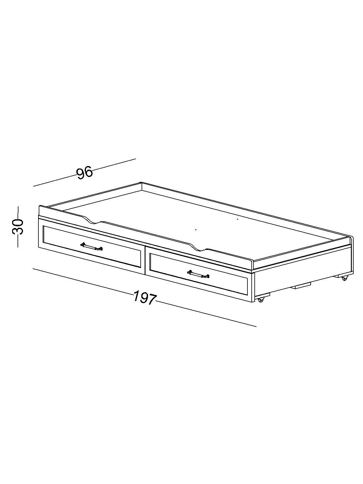 Lit inférieur Class avec tiroirs 90X190 - Afbeelding 2