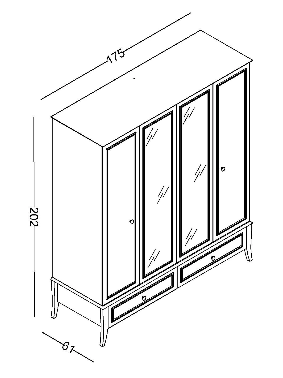 Armoire 4 portes rubis - Afbeelding 3