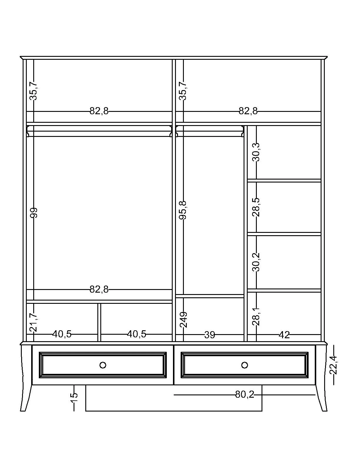 Armoire 4 portes rubis - Afbeelding 2