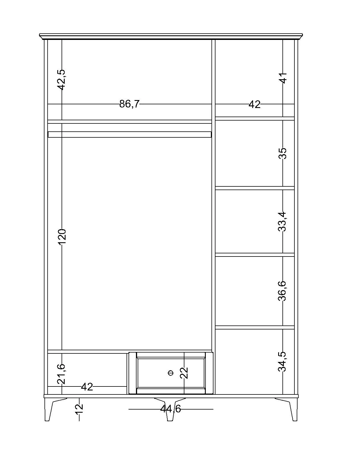Armoire 3 portes Tina sans miroir - Afbeelding 2